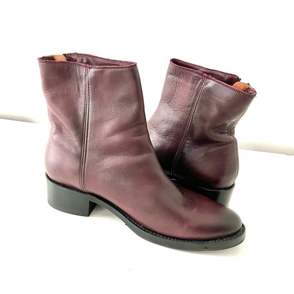 ❤️❤️Like new Frye variegated burgundy leather boots 8.5 - Picture 2 of 9